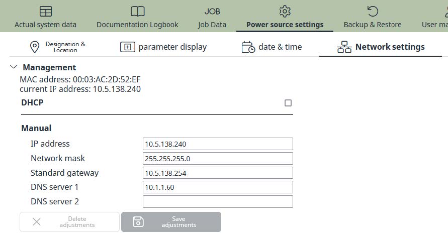 OPC UA: network settings