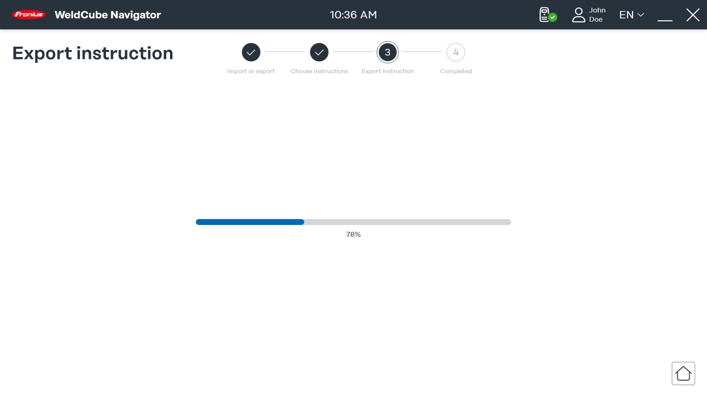 Export progress bar