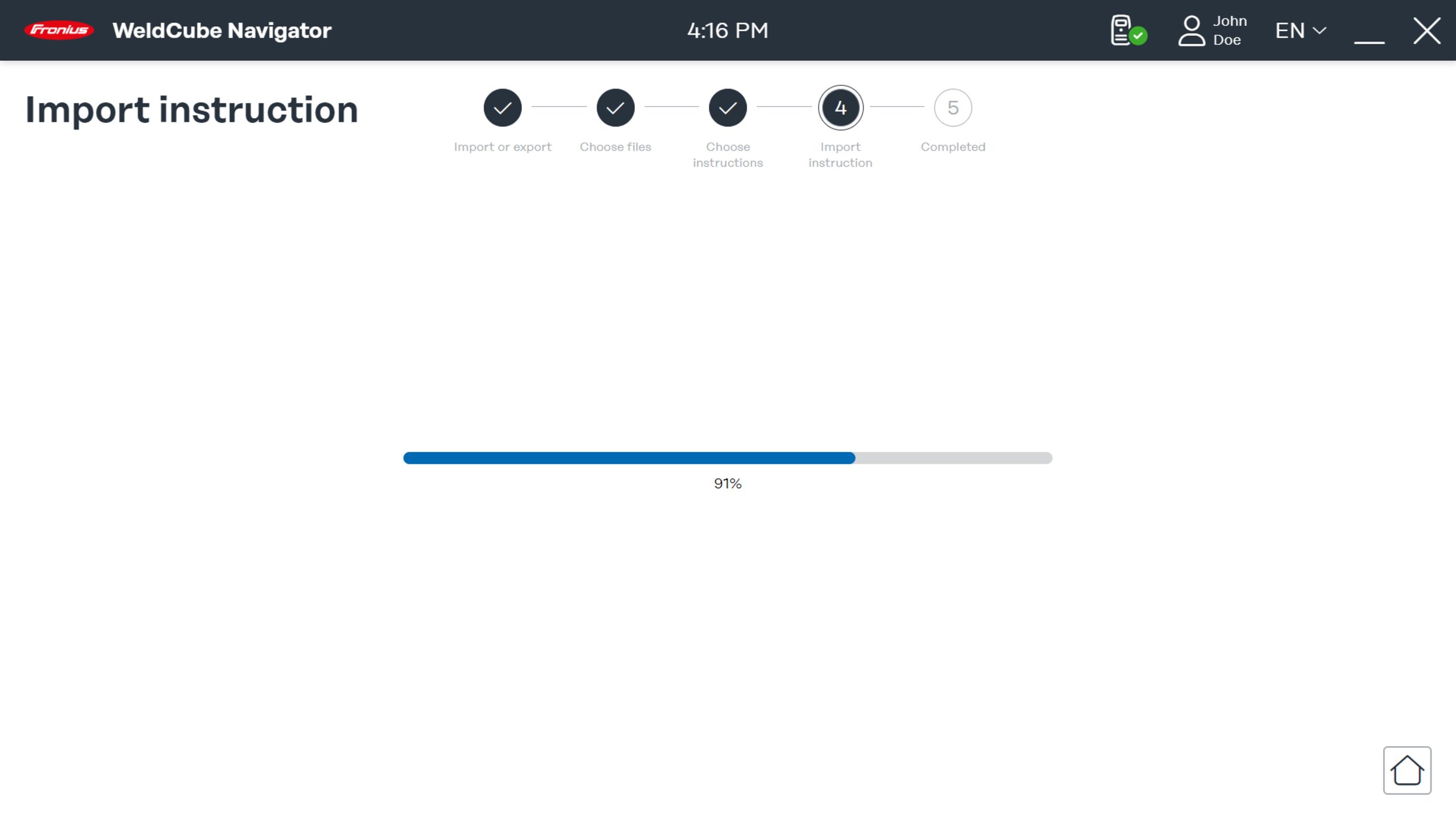 Import progress bar